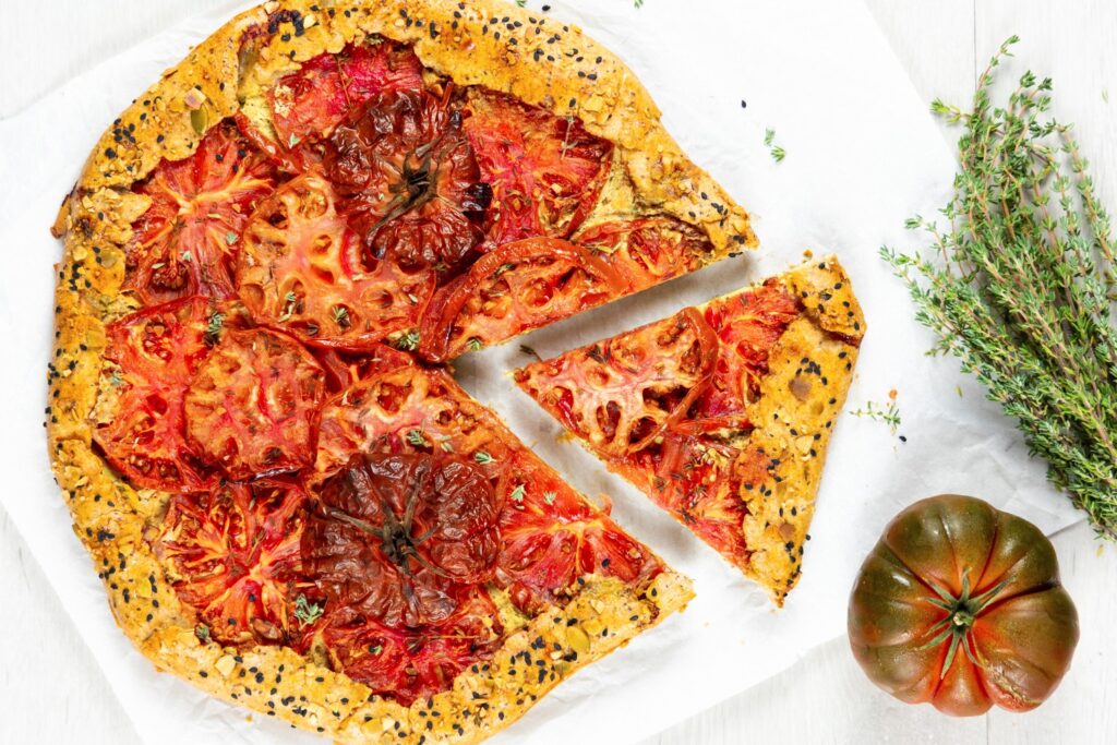 Galette cu roșii și ceapă verde