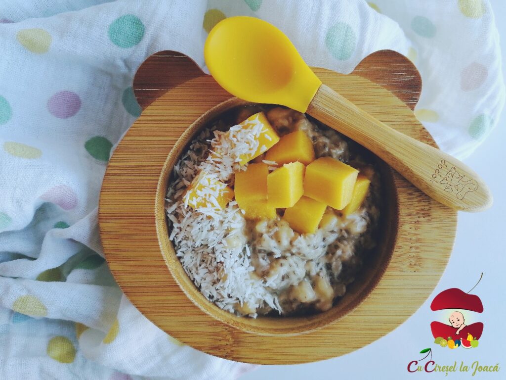 Budincă de chia cu cocos și mango