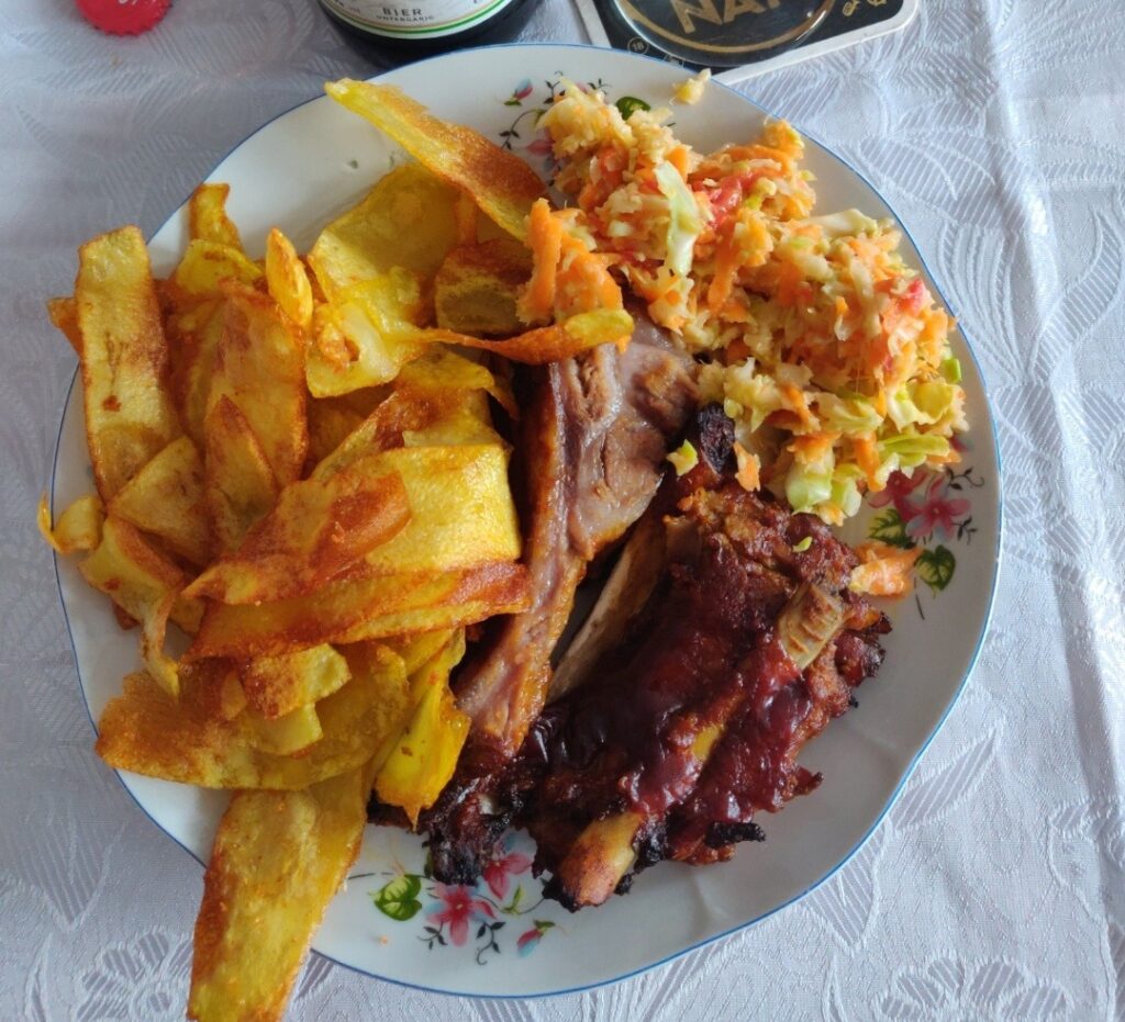 Costițe de porc la cuptor cu sos de whisky