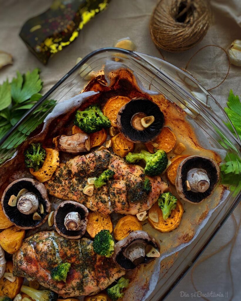 Piept de pui cu legume la cuptor