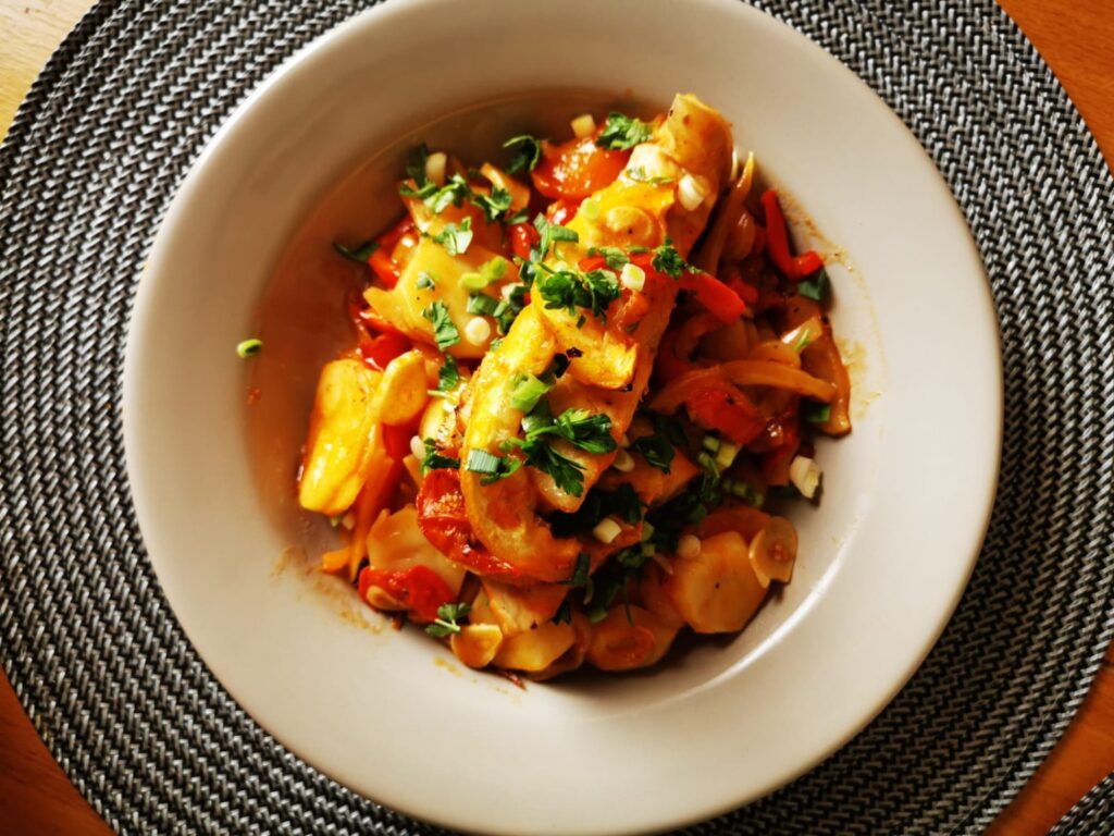 File de crap cu legume la cuptor